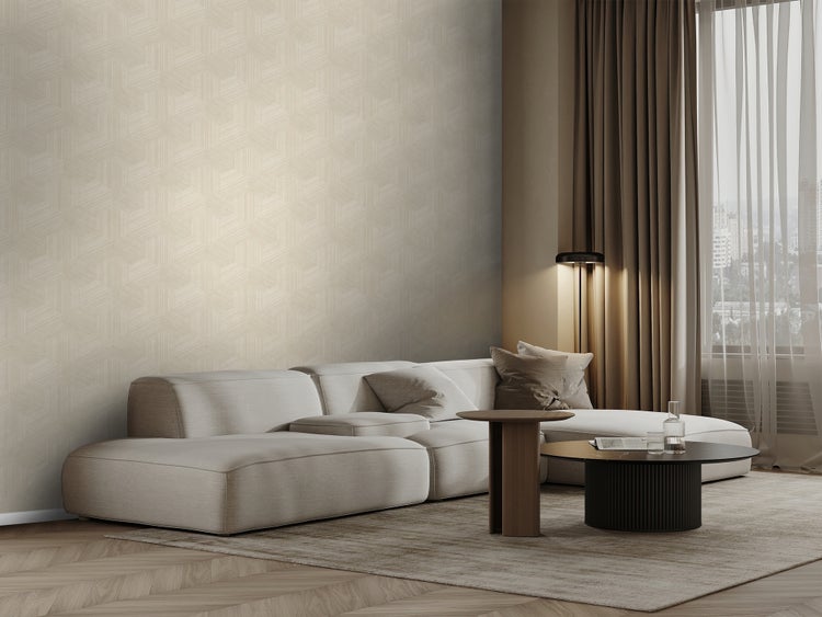 Origin Wallcoverings Tapete 3D-Muster Hellbeige - 50 x 900 cm - 347941
