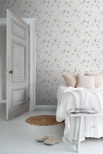 Duro Tapete Blumen Grau - 53 cm x 10.05 m - 661206