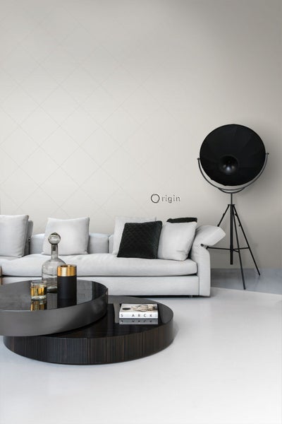 Origin Wallcoverings Tapete grafische Linien Warmgrau - 53 cm x 10.05 m - 347747