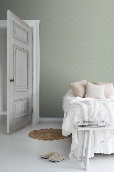 Sanders und Sanders Tapete Blumen Graugrün und Weiß - 53 cm x 10 m - 640411
