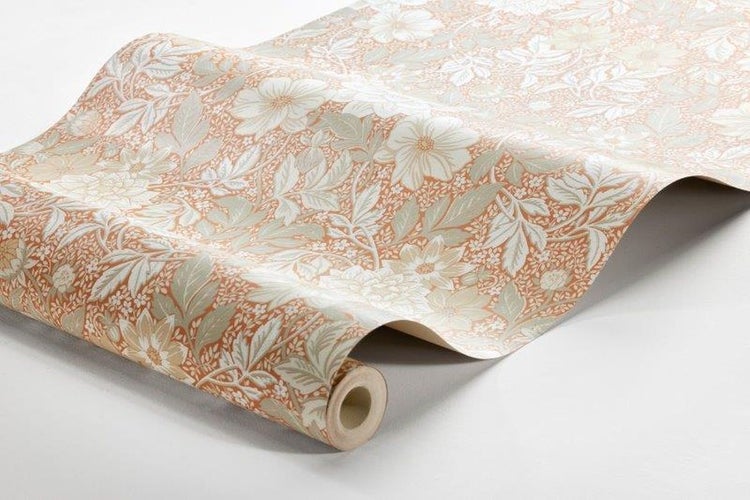 Borastapeter Tapete Blumenmuster im Jugendstil Terrakotta - 53 cm x 10.05 m - 660398