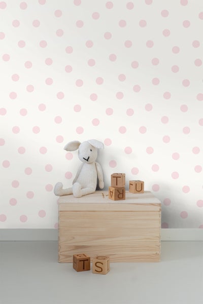 Origin Wallcoverings Tapete Punkte Weiß und Rosa - 53 cm x 10.05 m - 347701