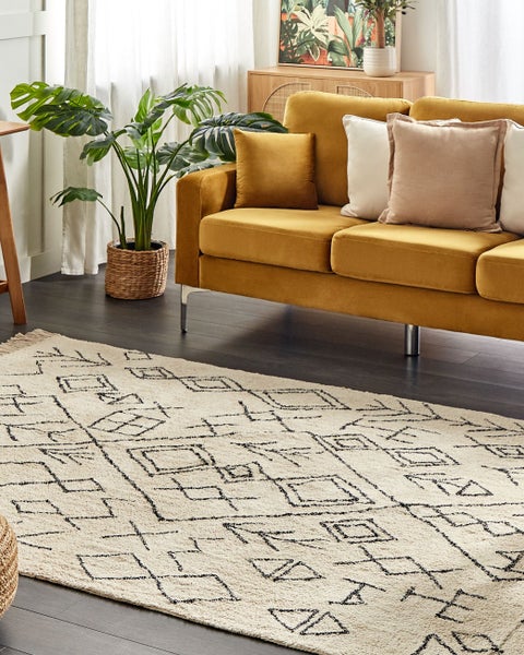 Teppich SOMEK Beige 160 x 230 cm Baumwolle