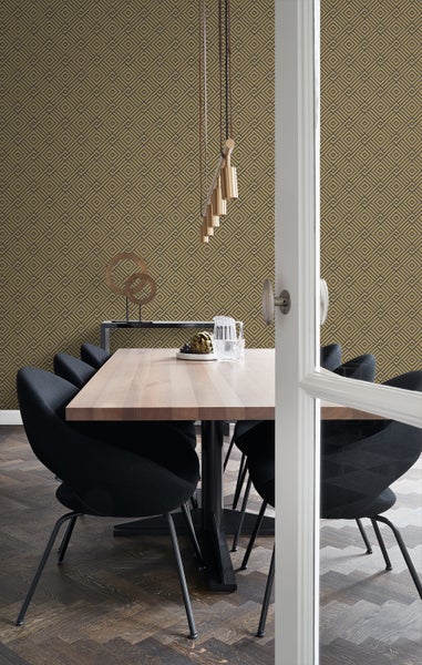 Origin Wallcoverings Tapete 3D grafisches Motiv Gold und Schwarz - 50 x 900 cm - 347979