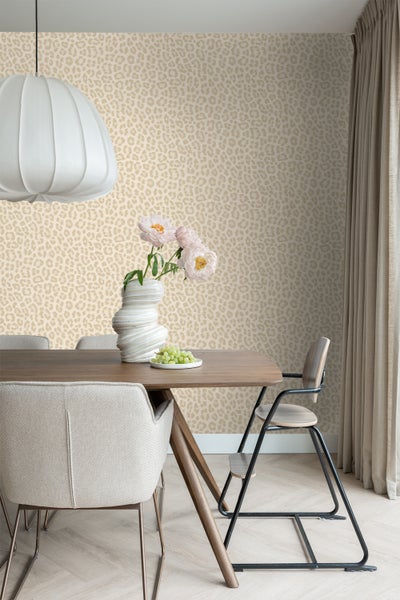 ESTAhome Tapete Leopardenmuster Beige - 53 cm x 10.05 m - 139965