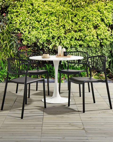 Gartenstuhl 4er Set GELA Schwarz