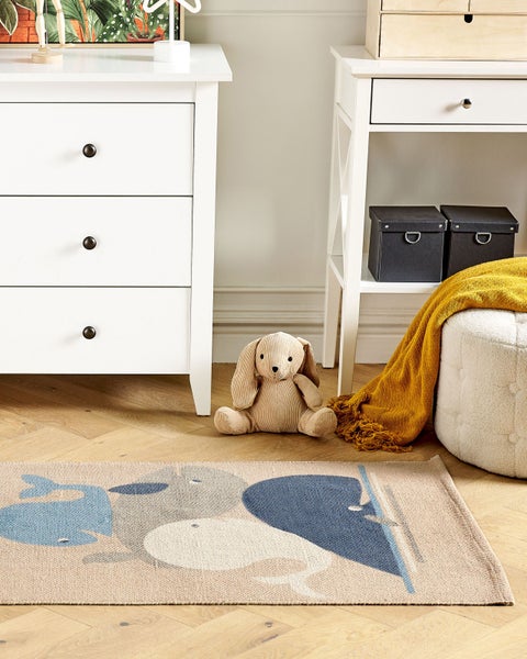 Kinderteppich SEAI Beige 80 x 150 cm Baumwolle