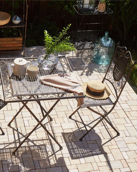 Gartenstuhl 2er Set BORMIO klappbar Metall Schwarz