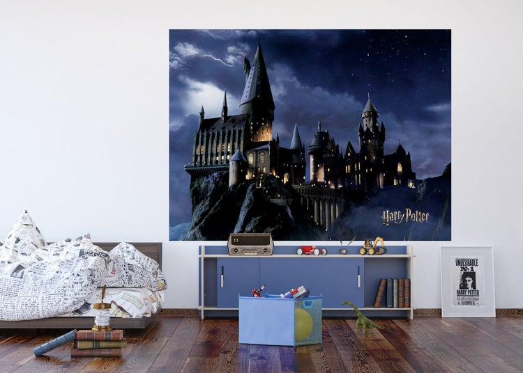 Harry Potter Wandbild mit Schloss im Kinderzimmer