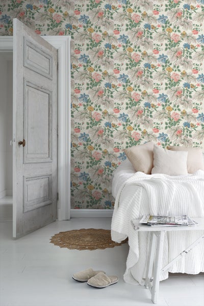 Borastapeter Tapete Blumen Beige - 53 cm x 10.05 m - 660602