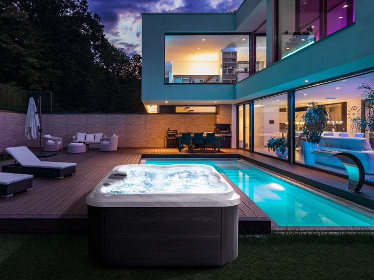 Outdoor Whirlwanne mit LED ARCELIA Weiß