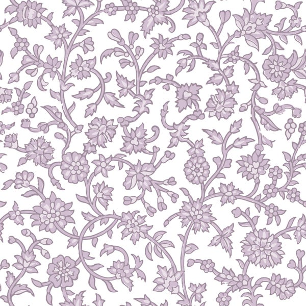 ESTAhome Tapete Blumenmuster Violett - 50 x 900 cm - 131521