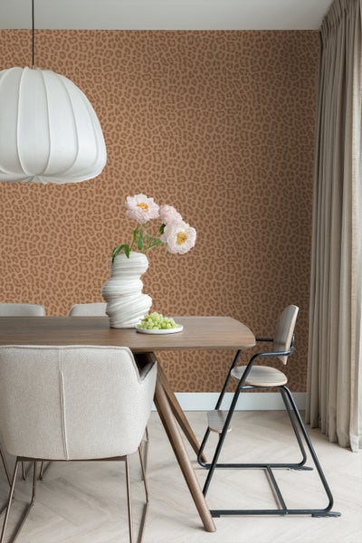 ESTAhome Tapete Leopardenmuster Terrakottabraun - 50 x 900 cm - 139968