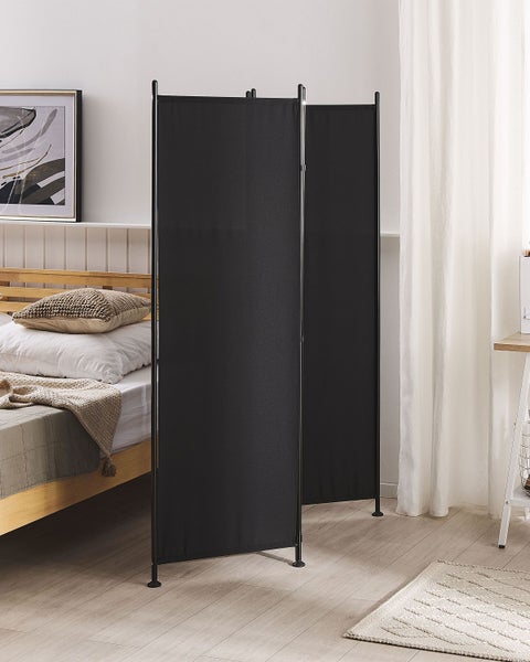 Raumteiler 3-teilig NARNI Schwarz 161 cm 170 cm