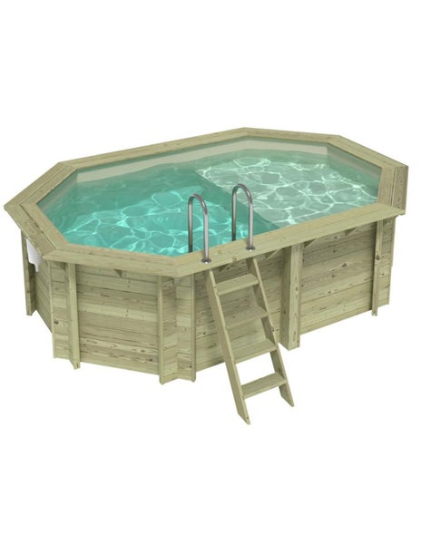 Holzpool mit Leiter und Einstiegsstufen