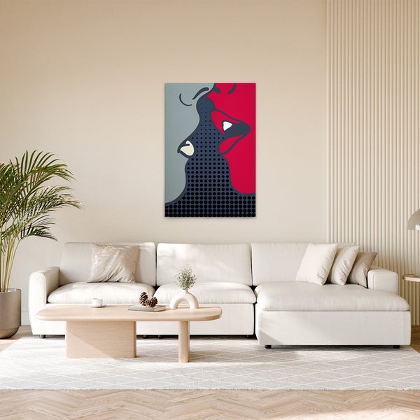 Wohnzimmer mit Leinwandbild im modernen Stil