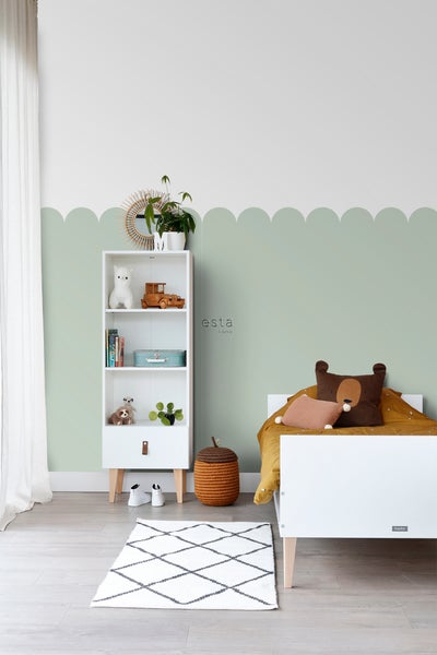 ESTAhome Fototapete halbhohe Wandverkleidung Mintgrün - 100 x 279 cm - 159232
