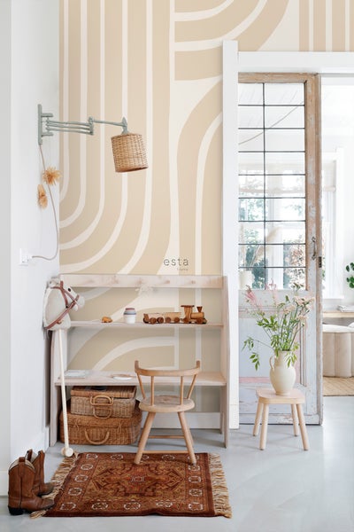 ESTAhome Fototapete Art Decó Muster Beige - 150 x 279 cm - 159253