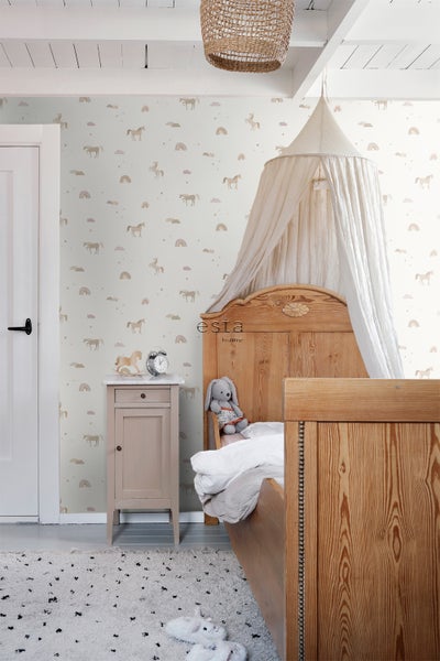 ESTAhome Tapete Einhörner Beige - 50 x 900 cm - 139539