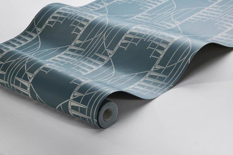 Borastapeter Tapete grafisches Motiv Graublau - 53 cm x 10.05 m - 660980