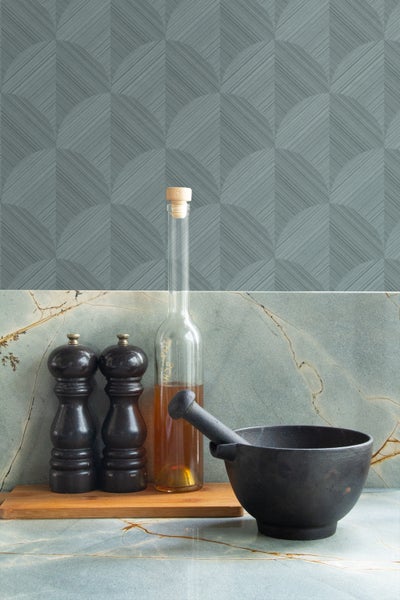 Origin Wallcoverings Tapete 3D Muster Graublau - 50 x 900 cm - 347990