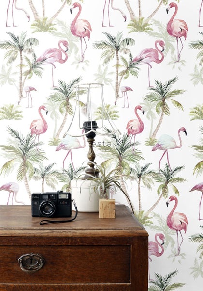 ESTAhome XXL-Vliestapete Flamingos Rosa - 50 x 900 cm - 158844
