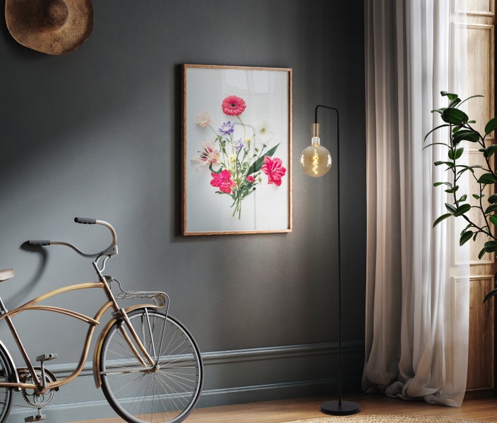 LED Leuchtmittel DILLY MAX, 5 Watt, Glühbirne  aus Metall und Glas, warmweiß, E27-Fassung LED, dekorative LED Lampe ca. 30 cm hoch