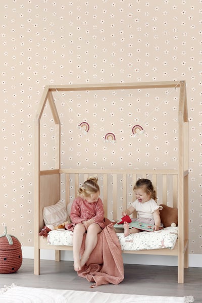 ESTAhome Tapete Gänseblümchen Beige - 53 cm x 10.05 m - 131112