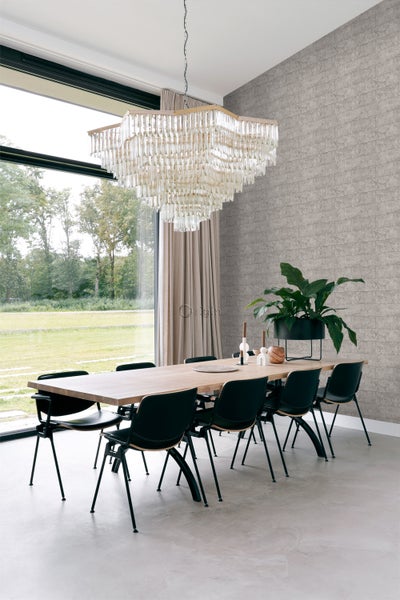 Origin Wallcoverings Tapete Stein-Optik Hellgrau - 53 cm x 10.05 m - 347581