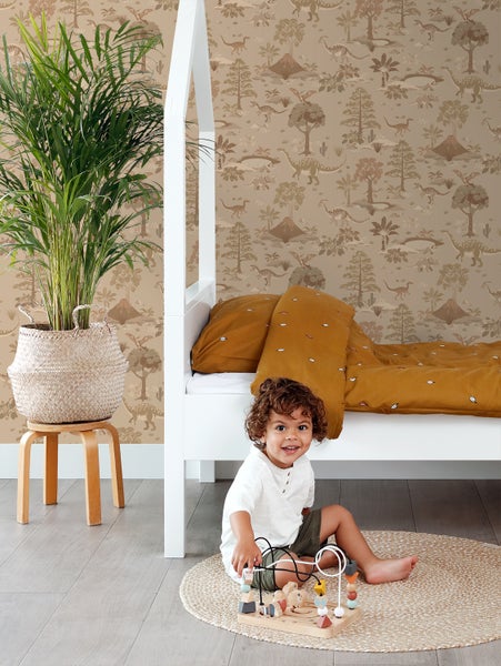 ESTAhome Tapete Dinosaurier Braun - 50 x 900 cm - 131658