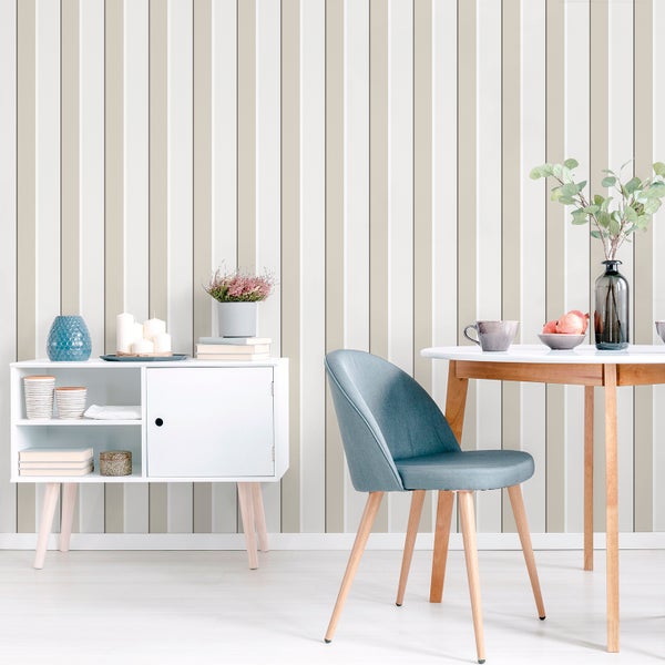 Sanders und Sanders Tapete Streifen Beige - 53 cm x 10 m - 640373