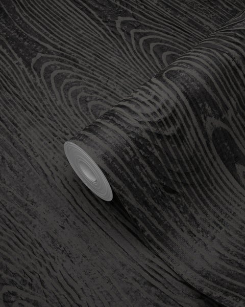 Origin Wallcoverings Tapete Holz-Optik Schwarz - 53 cm x 10.05 m - 347558