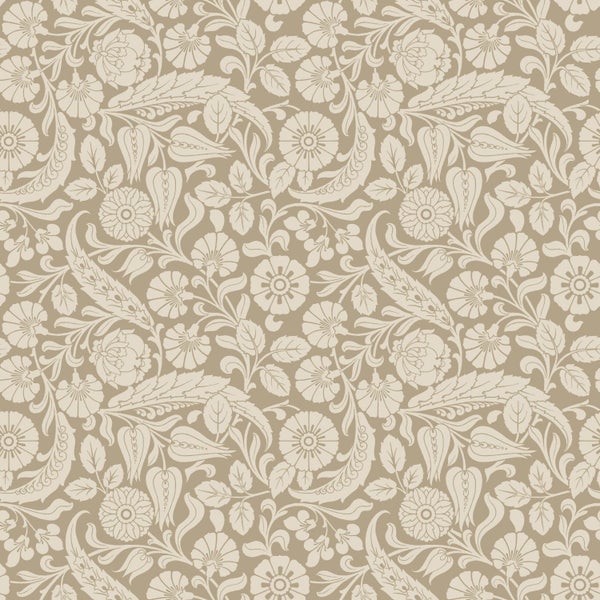 ESTAhome Tapete Blumenmuster Beigebraun - 50 x 900 cm - 139783