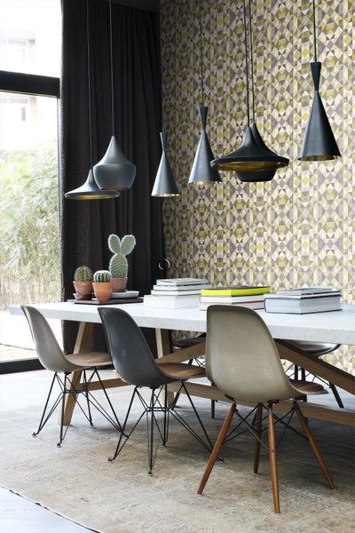 Origin Wallcoverings Tapete kubistisches Muster Ockergelb - 53 cm x 10.05 m - 346908