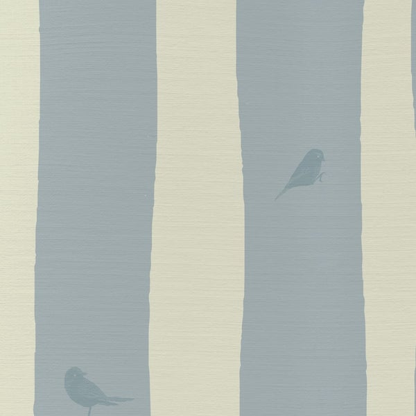 Tapete mit Streifen und Vogelmuster