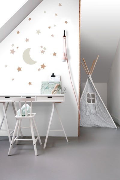 ESTAhome Wandtattoo Sternenhimmel Sandbraun und Terrakotta - 47.5 x 66 cm - 156110