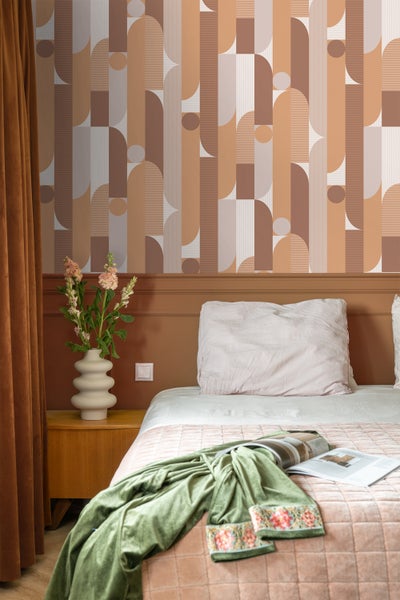 ESTAhome Tapete geometrische Formen Hellbraun - 50 x 900 cm - 131060
