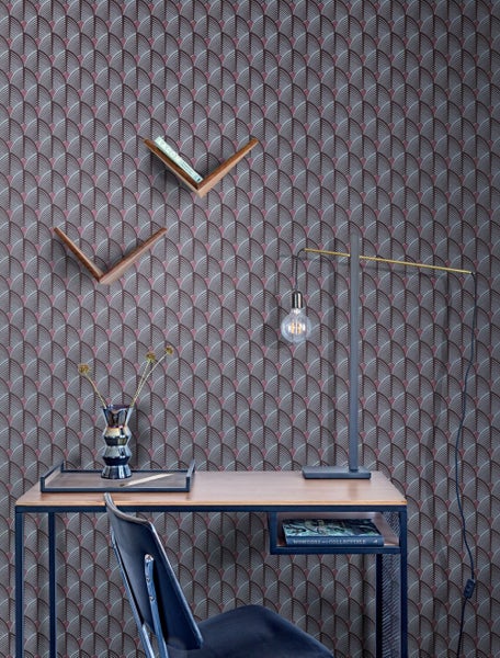 Masureel Tapete geometrisches Motiv Grau - 53 cm x 10.05 m - 632242