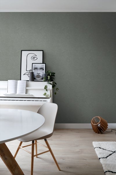 ESTAhome Tapete 3d Wellenförmige Linien Graugrün - 50 x 900 cm - 139664