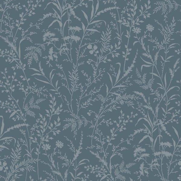 Borastapeter Tapete Feldblumen Graublau - 53 cm x 11.2 m - 660133