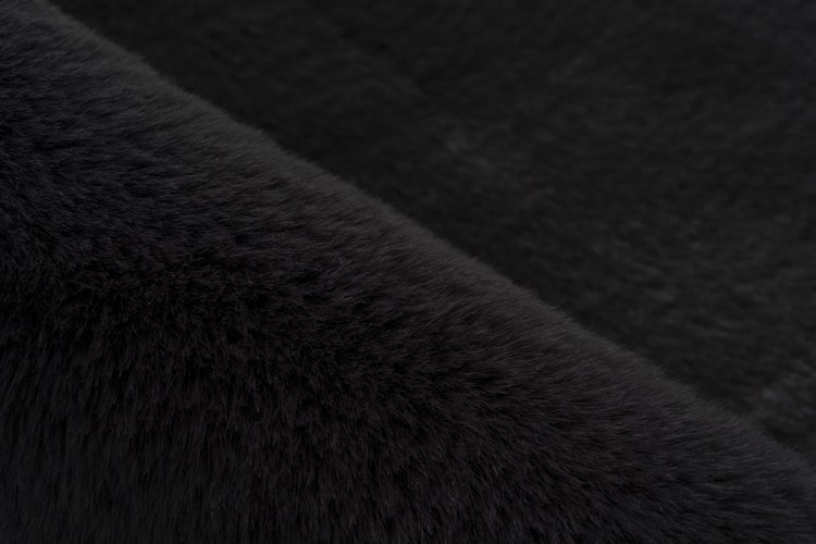 Hochflor Teppich Samira Dunkelgrau Uni Ø 100 cm