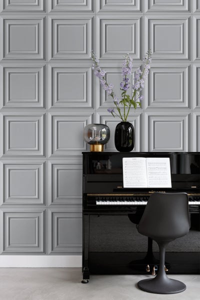 Origin Wallcoverings Tapete Holzwandverkleidung Grau - 53 cm x 10.05 m - 347814