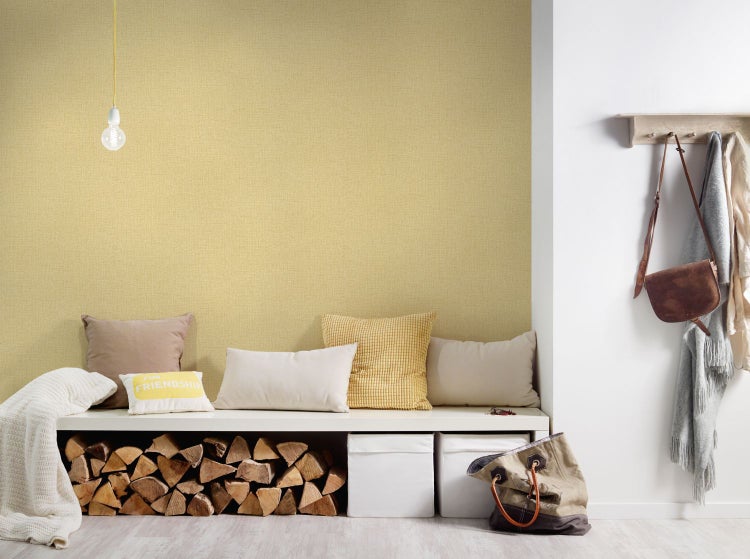 Nahaufnahme einer Tapete mit Textiloptik