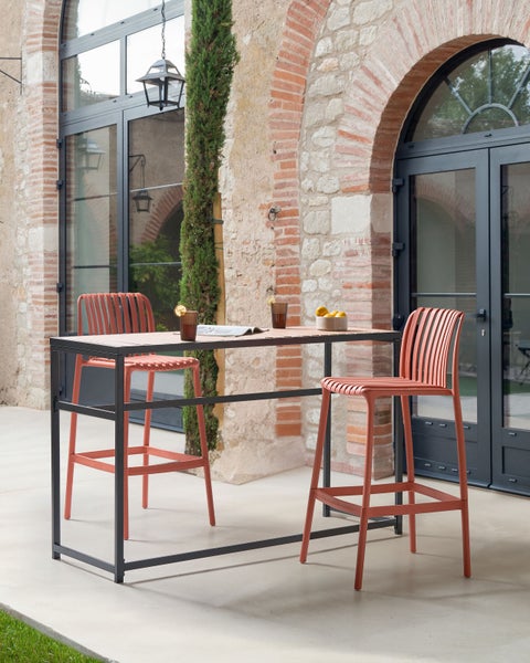 Set mit 2 Barstühlen ARICCIA 2 in 1 Kunststoff Hellrot