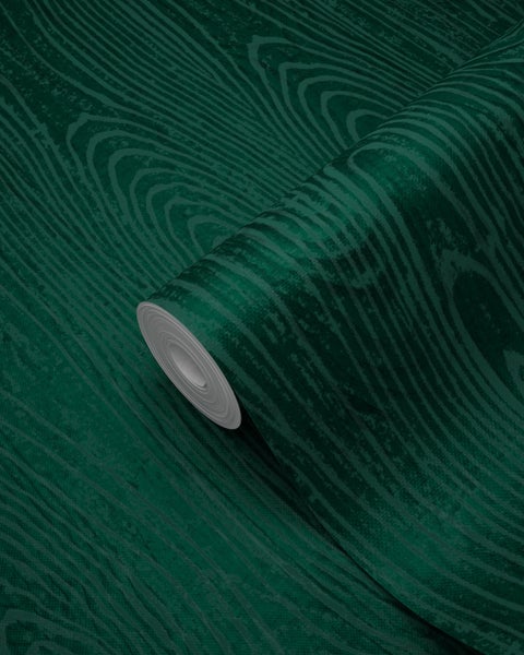 Origin Wallcoverings Tapete Holz-Optik Smaragdgrün - 53 cm x 10.05 m - 347557