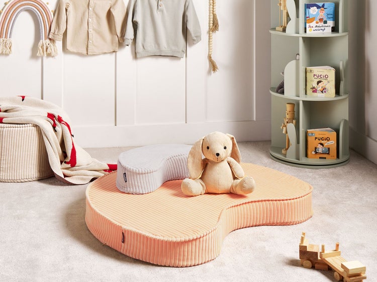 Pouf NILI Samtstoff Pfirsichrosa 90/40 cm 75/25 cm 10 cm
