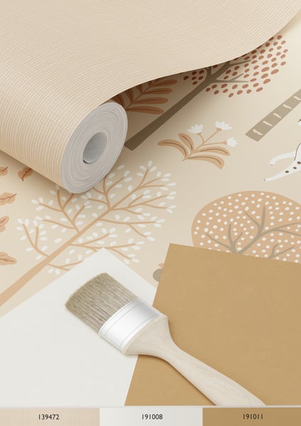 ESTAhome Tapete Hunde Beige und Terrakottarosa - 53 cm x 10.05 m - 139711