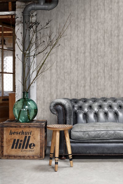 ESTAhome Tapete Holz-Optik Taupe - 53 cm x 10.05 m - 128010