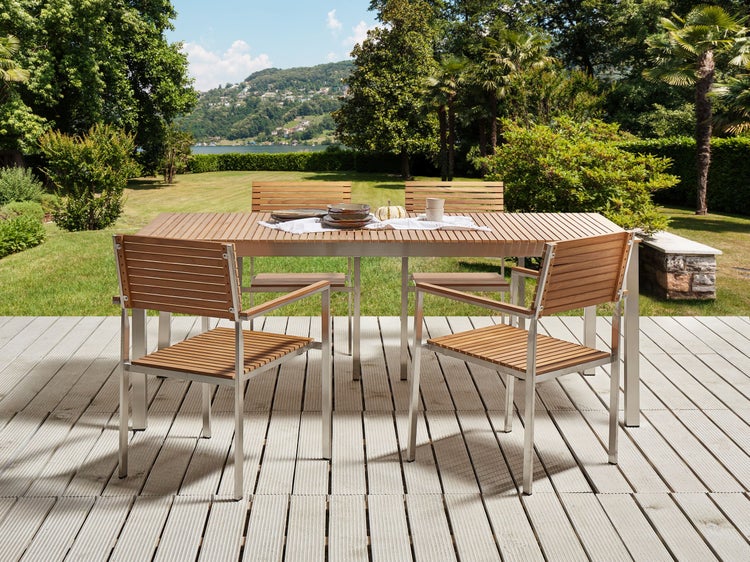 Gartentisch VIAREGGIO 200 cm 90 cm FSC® zertifiziertes Teakholz Braun