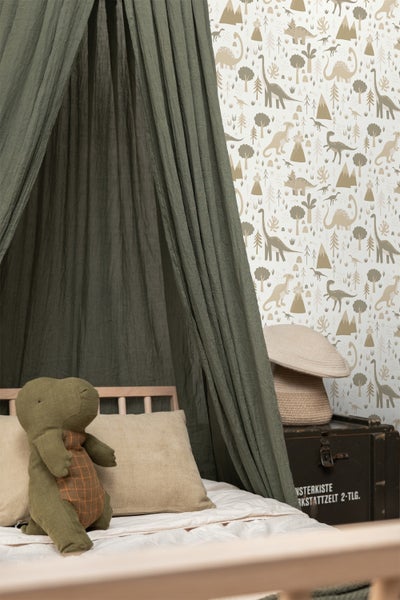 Tapetenrolle mit Dinosaurier- und Naturmotiven